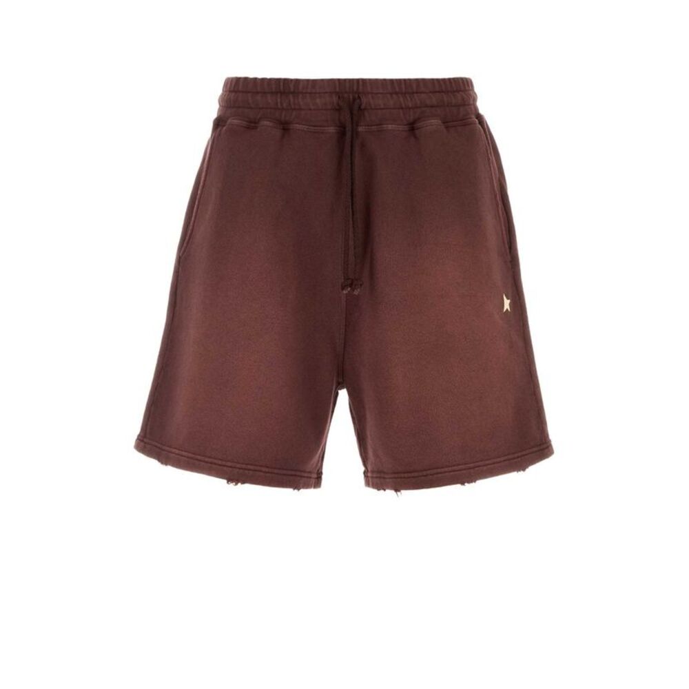 Golden Goose Deluxe Brand Men Burgundy Cotton Bermuda Shorts